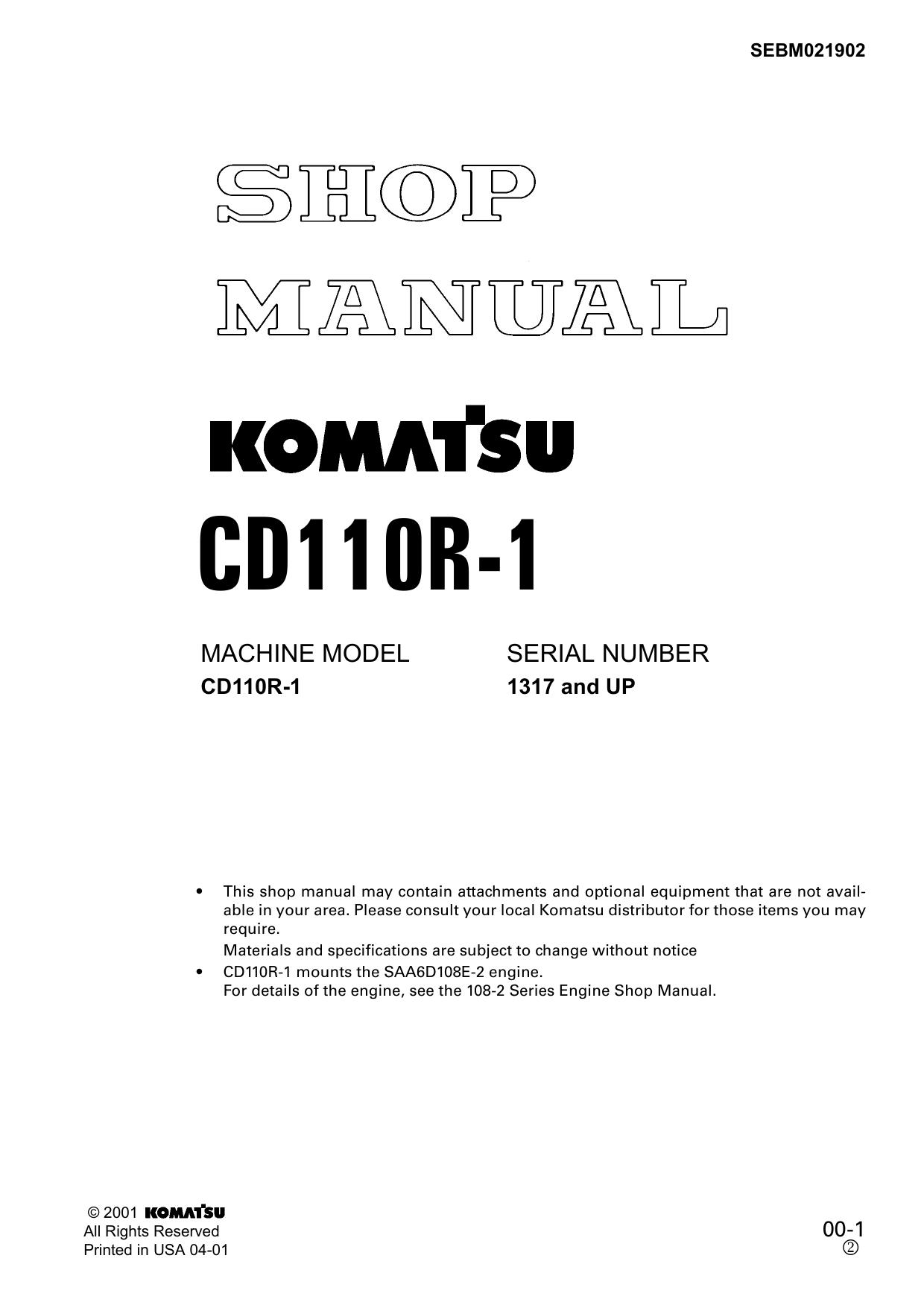CD110R-1 Shop Manual